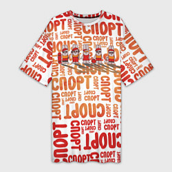 Футболка женская длинная КролСпорт, цвет: 3D-принт