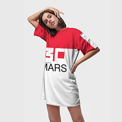 Футболка женская длинная 30 Seconds to Mars poster, цвет: 3D-принт — фото 2