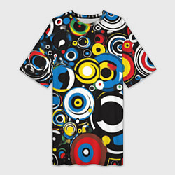 Футболка женская длинная Абстракция геометрическая, цвет: 3D-принт