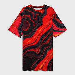 Футболка женская длинная Срез магматической породы, цвет: 3D-принт