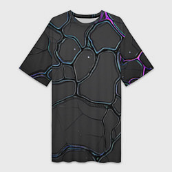 Женская длинная футболка Плита хай-тек текстура