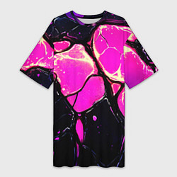 Футболка женская длинная Розовые пятна в текстуре, цвет: 3D-принт