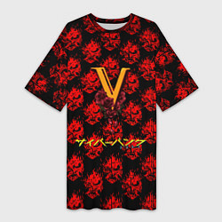 Футболка женская длинная Samurai cyberpunk, цвет: 3D-принт