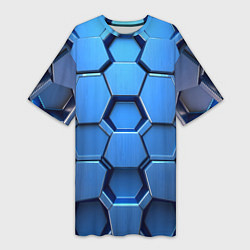 Футболка женская длинная Синий бронежилет, цвет: 3D-принт