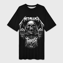 Футболка женская длинная Thrash metal - Metallica group, цвет: 3D-принт