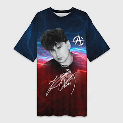 Футболка женская длинная Юрий Клинских автограф, цвет: 3D-принт