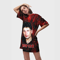 Футболка женская длинная Сектор газа фото Юрий Хой, цвет: 3D-принт — фото 2