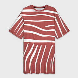 Футболка женская длинная Полоски красной зебры, цвет: 3D-принт