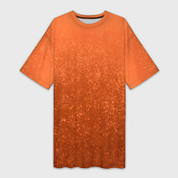 Футболка женская длинная Кораллово-оранжевый текстурный градиент, цвет: 3D-принт