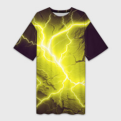 Женская длинная футболка Color yellow black