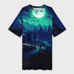 Футболка женская длинная Day of the Dead - Хэллоуин, цвет: 3D-принт