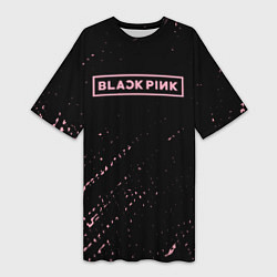 Футболка женская длинная Blackpink pink, цвет: 3D-принт