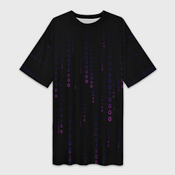 Женская длинная футболка Color black pink