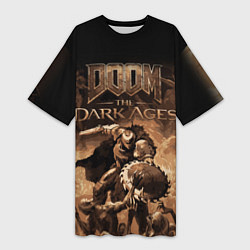 Футболка женская длинная Doom the dark ages, цвет: 3D-принт