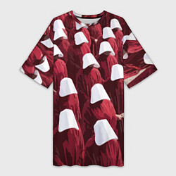 Футболка женская длинная Рассказ служанки паттерн, цвет: 3D-принт