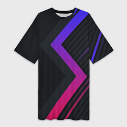 Футболка женская длинная Color black line, цвет: 3D-принт