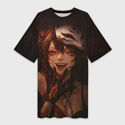 Футболка женская длинная Искорка из хср, цвет: 3D-принт