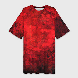 Футболка женская длинная Абстракция - red shabby wall, цвет: 3D-принт