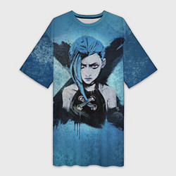 Футболка женская длинная Джинкс, цвет: 3D-принт