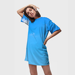 Футболка женская длинная Родина мать победа небо, цвет: 3D-принт — фото 2