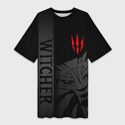 Футболка женская длинная Ведьмак - школа волка, цвет: 3D-принт