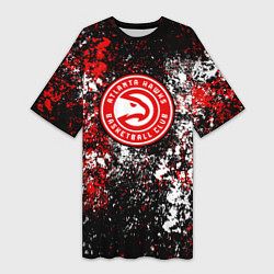 Футболка женская длинная Atlanta Hawks, цвет: 3D-принт