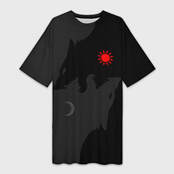 Футболка женская длинная Хати и Сколь, цвет: 3D-принт