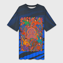 Футболка женская длинная Astro психоделика, цвет: 3D-принт