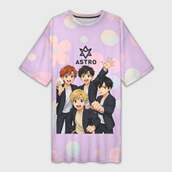 Футболка женская длинная Astro anime, цвет: 3D-принт