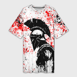 Футболка женская длинная Воин Спарты, цвет: 3D-принт