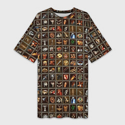 Футболка женская длинная Артефакты меча и магии, цвет: 3D-принт