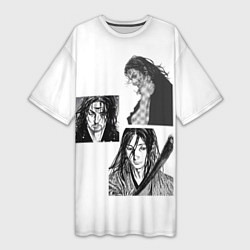 Футболка женская длинная Миямото Мусаси, Vagabond, цвет: 3D-принт