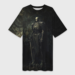 Футболка женская длинная Командир скелетов, цвет: 3D-принт