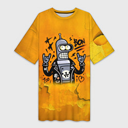 Женская длинная футболка Cool Bender - graffiti