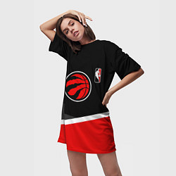 Футболка женская длинная Toronto Raptors - basketball, цвет: 3D-принт — фото 2
