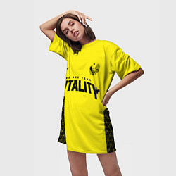 Футболка женская длинная Flamez - Vitality CS2, цвет: 3D-принт — фото 2