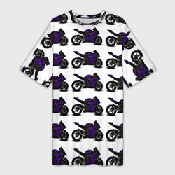 Женская длинная футболка The motorcycle is dark purple