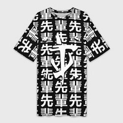 Футболка женская длинная Doom logo japan, цвет: 3D-принт