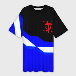 Футболка женская длинная Doom sport geometry, цвет: 3D-принт