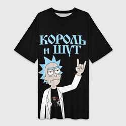 Футболка женская длинная Король и Шут и Рик Санчес из Рик и Морти, цвет: 3D-принт