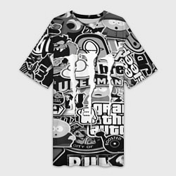 Футболка женская длинная Monster energy trend black, цвет: 3D-принт