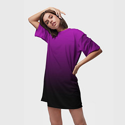 Футболка женская длинная Purple gradient, цвет: 3D-принт — фото 2