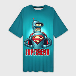 Женская длинная футболка Bender superman - collaboration
