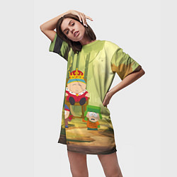 Футболка женская длинная Король Эрик Картман, цвет: 3D-принт — фото 2