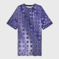 Футболка женская длинная Геометрический градиент фиолетовый, цвет: 3D-принт