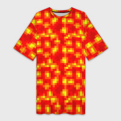 Футболка женская длинная Текстура лавы, цвет: 3D-принт