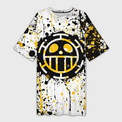 Футболка женская длинная Пираты сердца - Ван Пис, цвет: 3D-принт