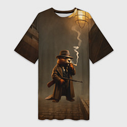 Футболка женская длинная Бобритто Бандито мем, цвет: 3D-принт