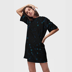 Футболка женская длинная Color dark blue khaki, цвет: 3D-принт — фото 2