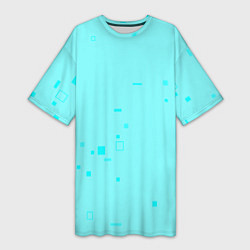 Футболка женская длинная Color light blue shapes, цвет: 3D-принт